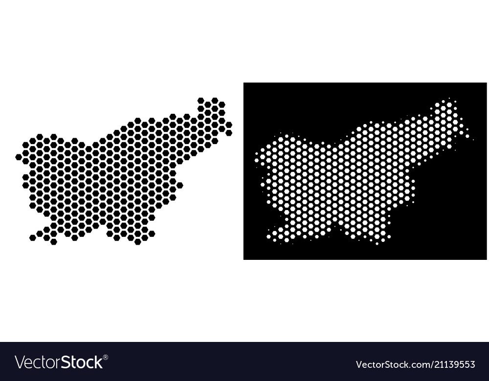 Slovenia map hexagonal abstraction vector image Slovenia map hexagonal abstraction