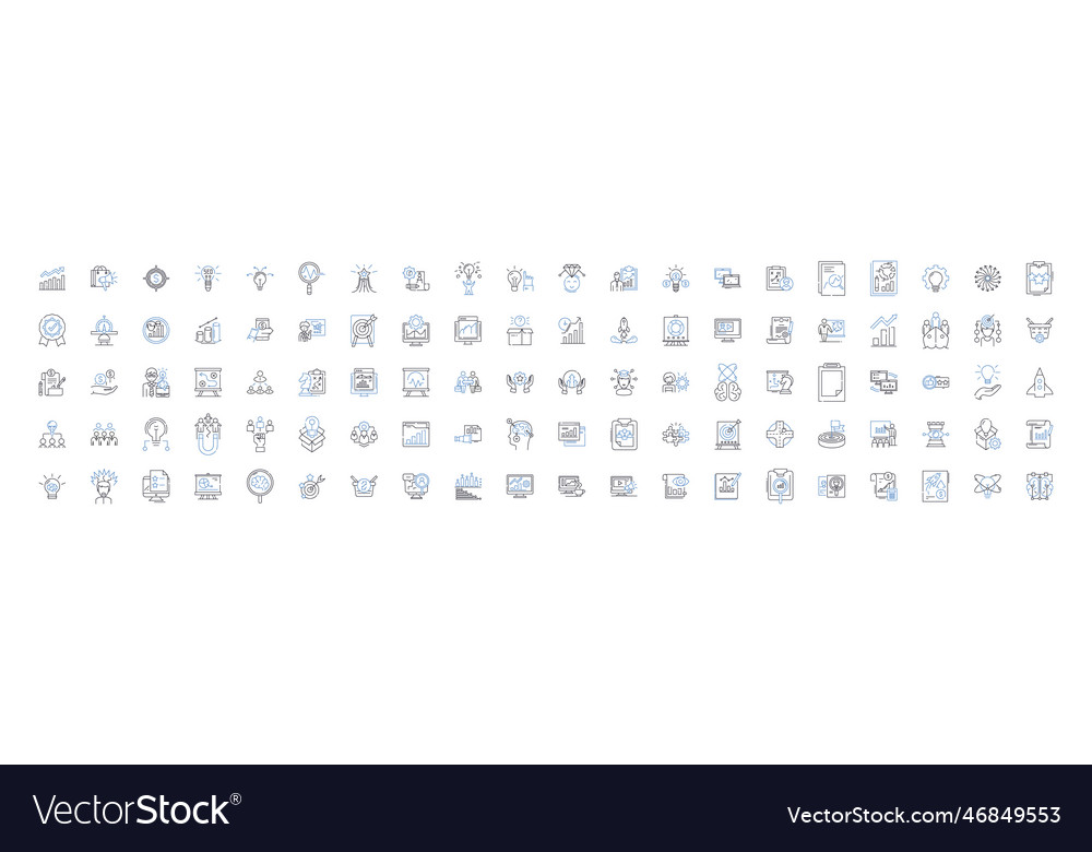 Tactic Line Icons Sammlung Strategie Spielplan