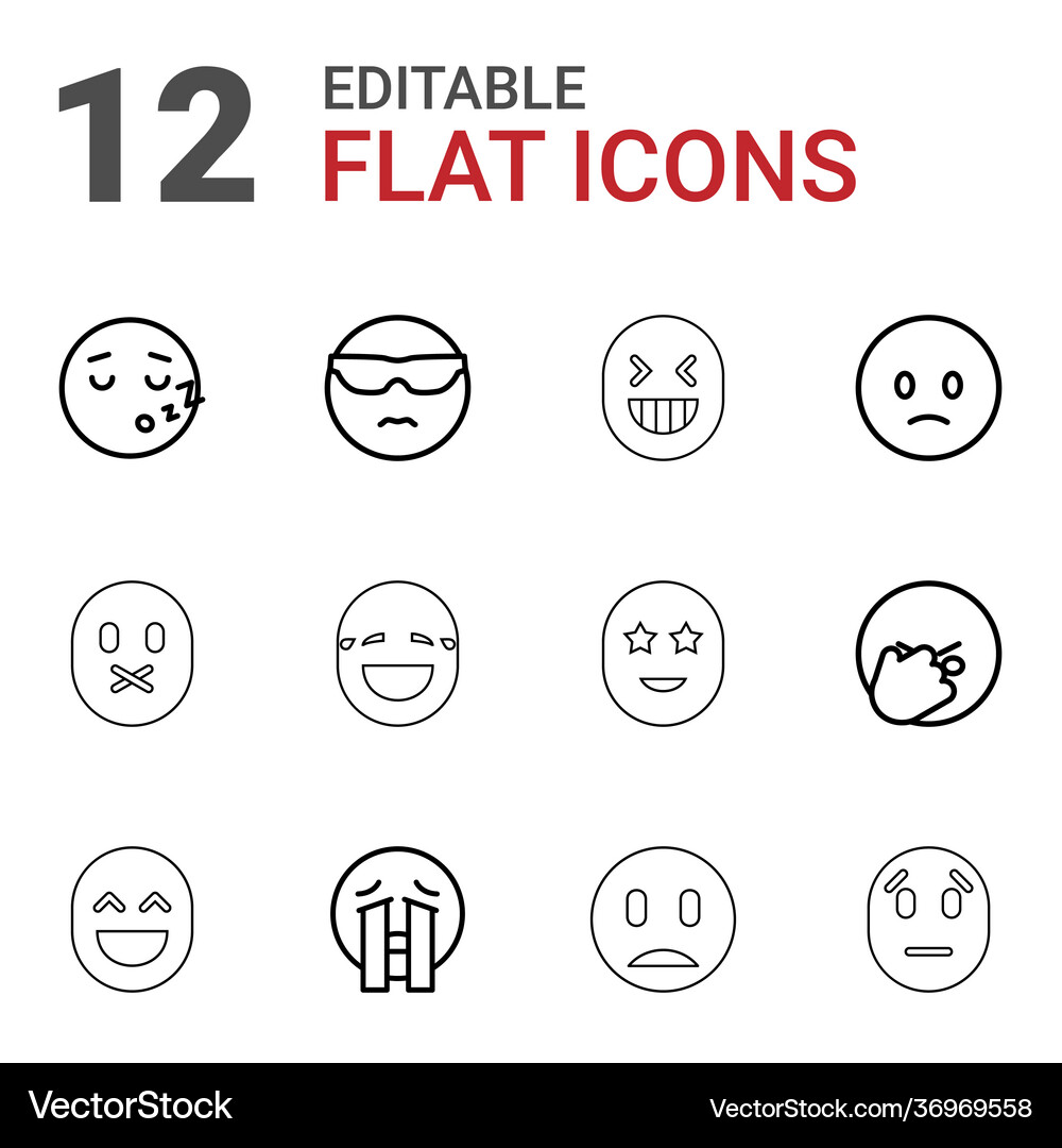 12 cheerful icons Royalty Free Vector Image - VectorStock