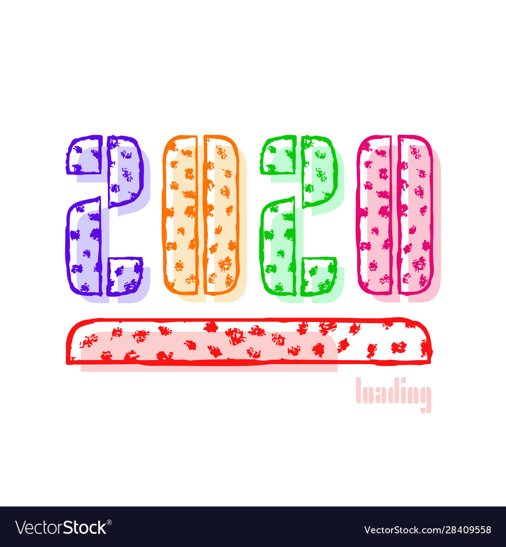 2020 happy new year loading with text