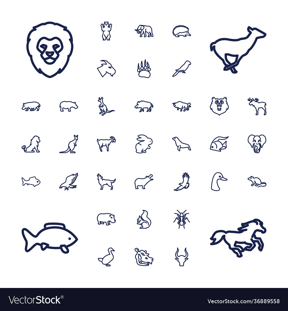 37 wild icons Royalty Free Vector Image - VectorStock