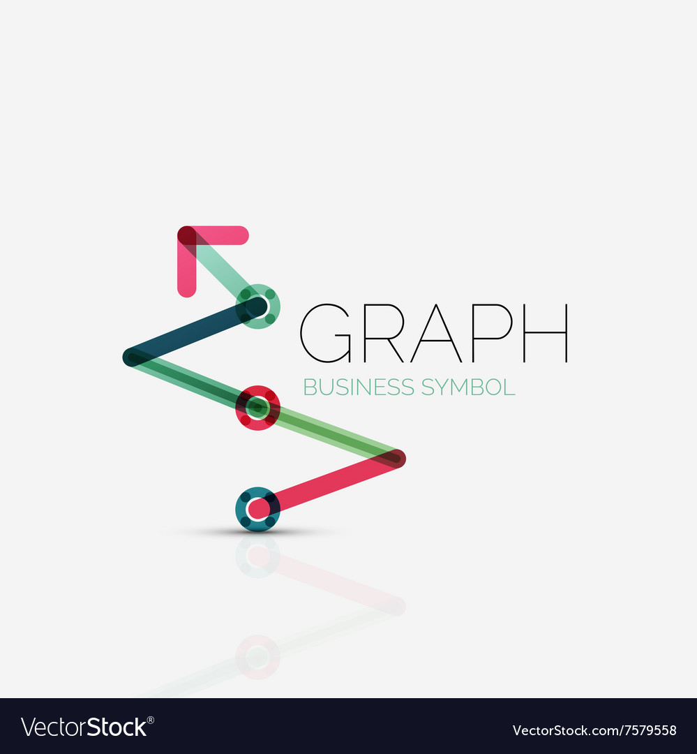 Abstract logo idea linear chart or graph