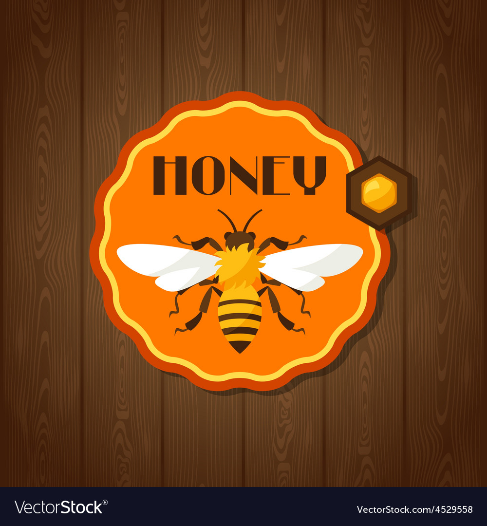 Background design with honey and bee objects