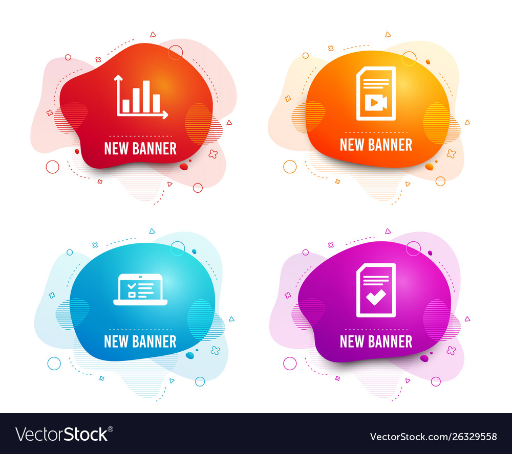 Diagram graph video file and web lectures icons