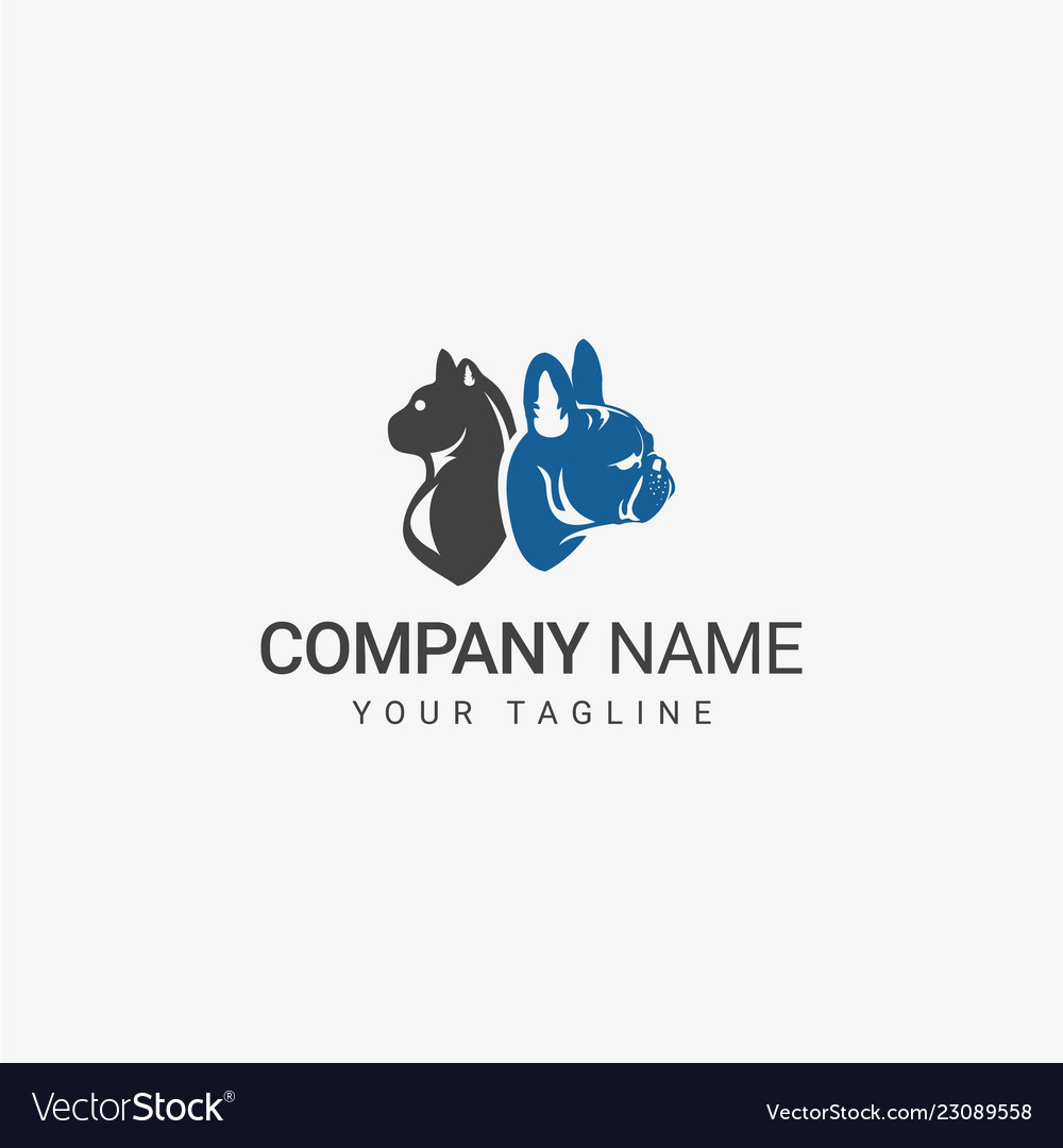 Dog and cat heads logo Royalty Free Vector Image