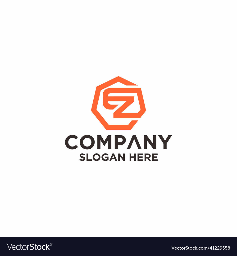 Ez initial monogram logo with shape style vector image Ez initial monogram logo with shape style