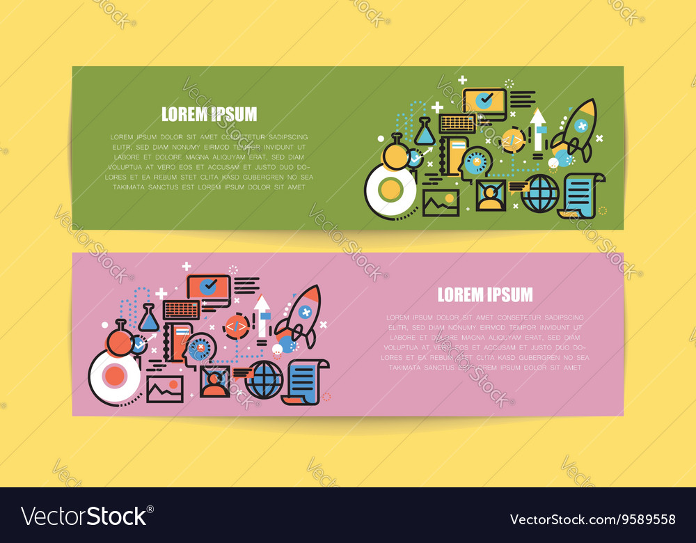 Flat line of design modern for web