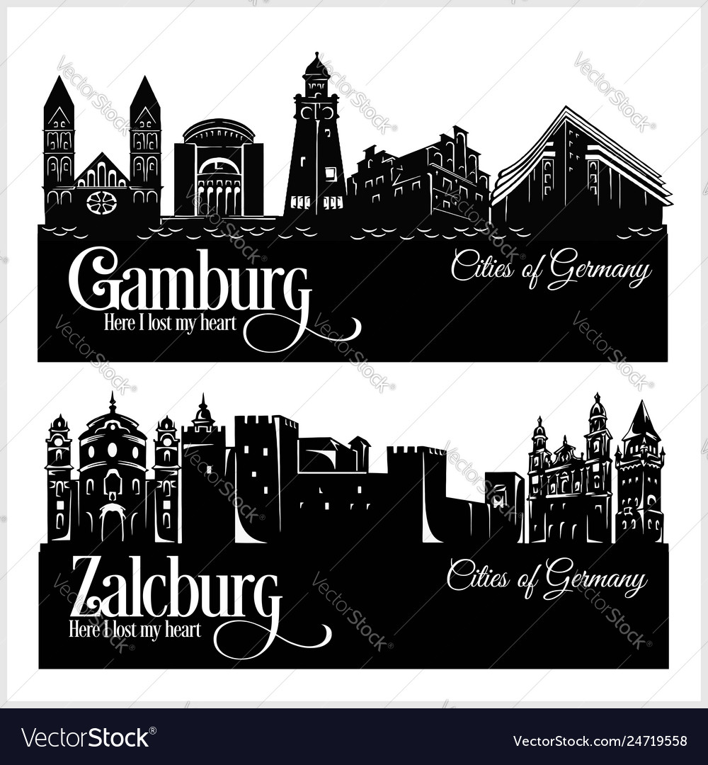Hamburg and zalzburg - city in germany detailed