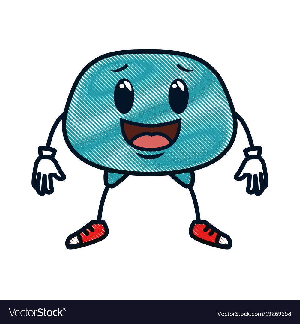 Happy emoji kawaii character