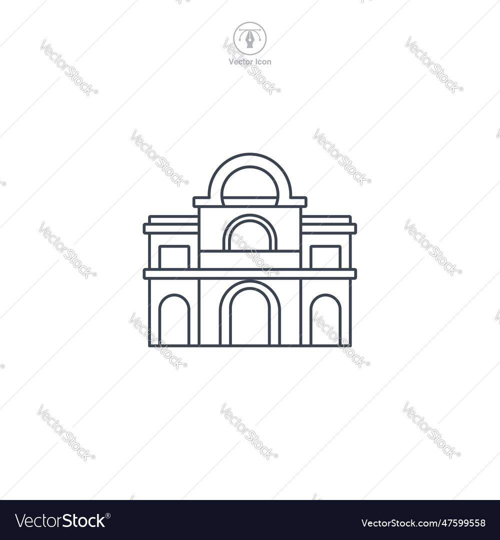 Hotel icon represents a stylized accommodation Vector Image