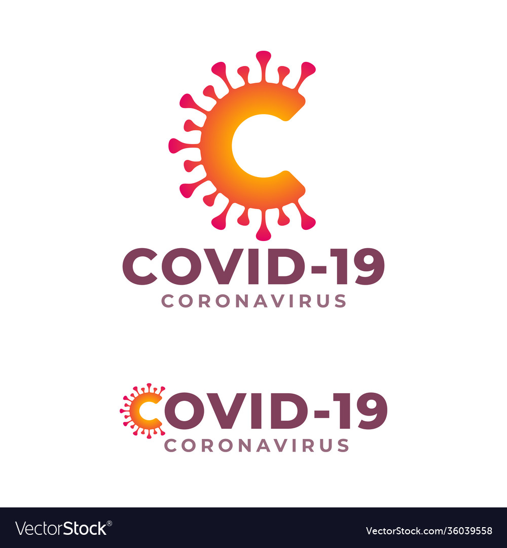 Letter c - corona virus covid19 19 logo Royalty Free Vector