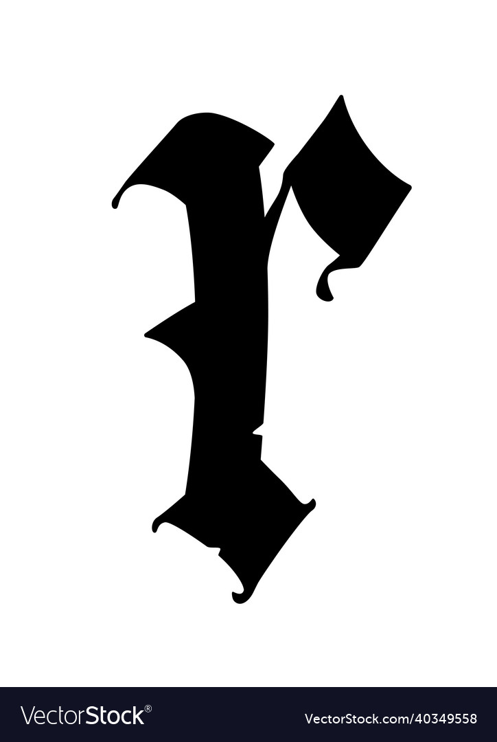 Letter r in the gothic style alphabet symbol