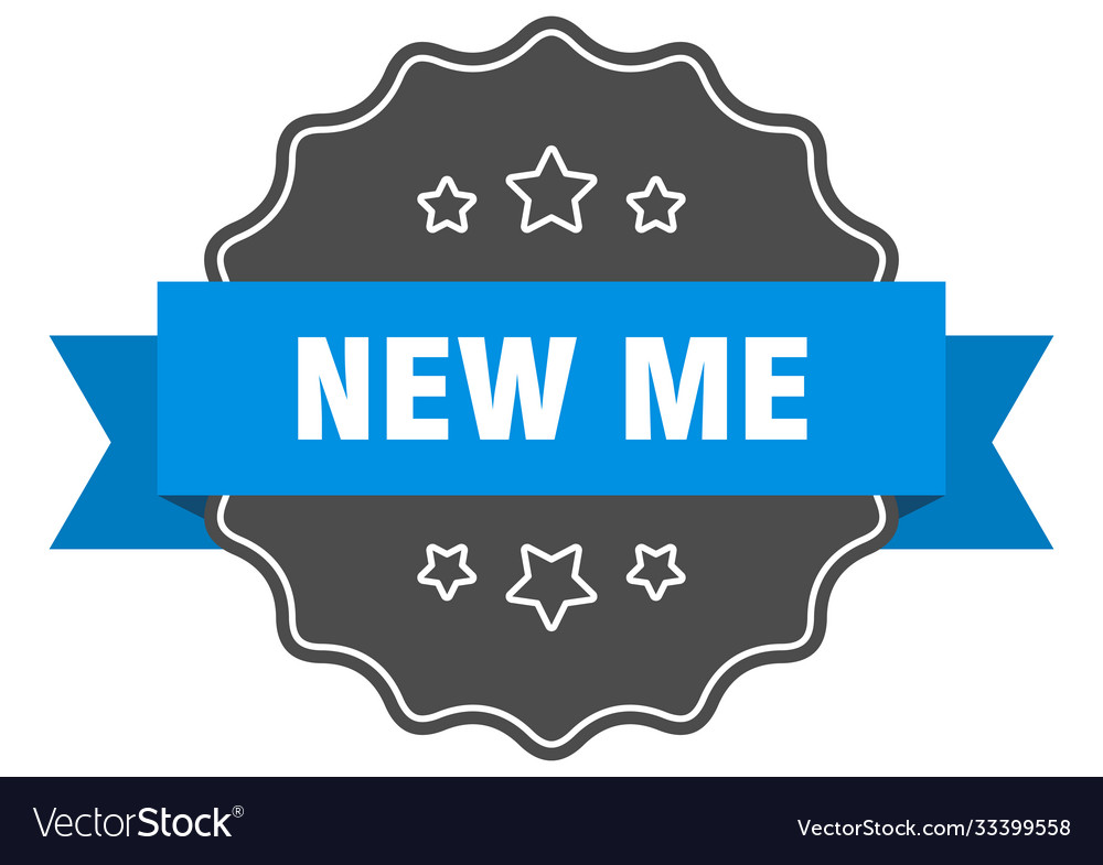 New me label isolated seal sticker sign