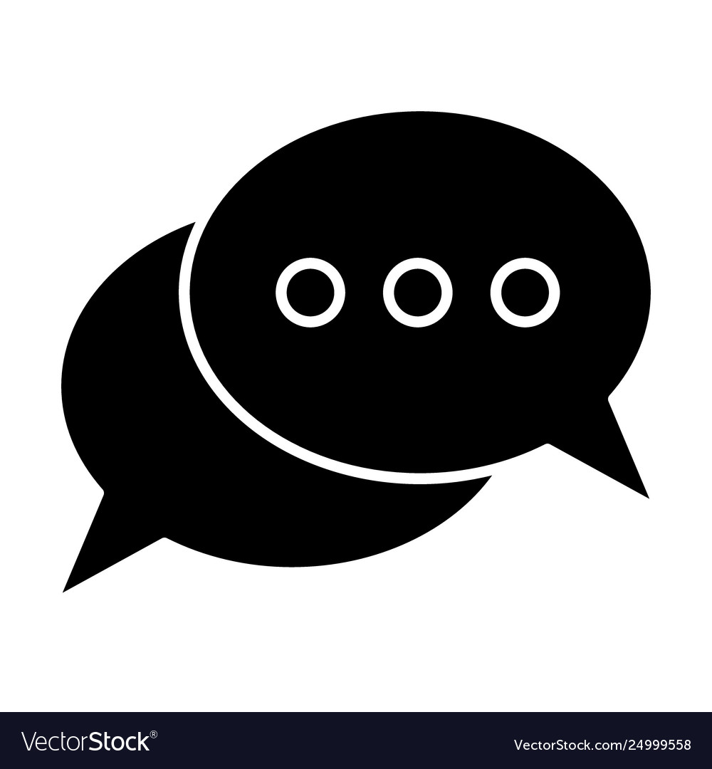 Oval speech bubble with three points solid icon vector image Oval speech bubble with three points solid icon