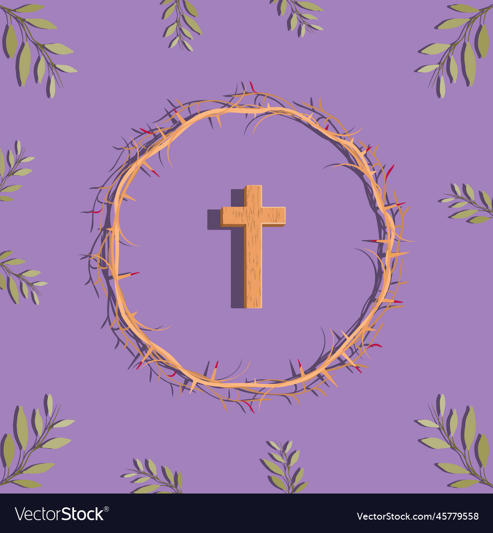 Palm sunday tree leaves crown of thorns