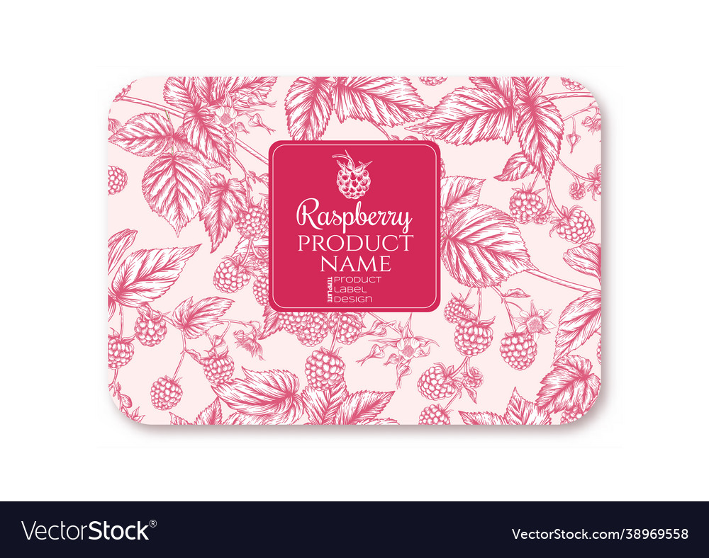 Raspberry ripe berries on branch template Vector Image Raspberry ripe berries on branch template