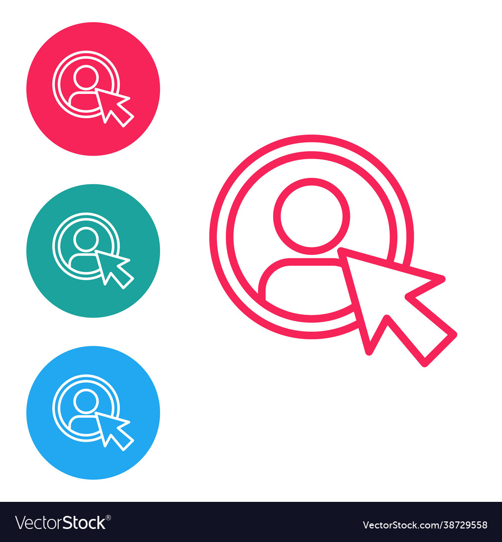 Red line create account screen icon isolated vector image Red line create account screen icon isolated