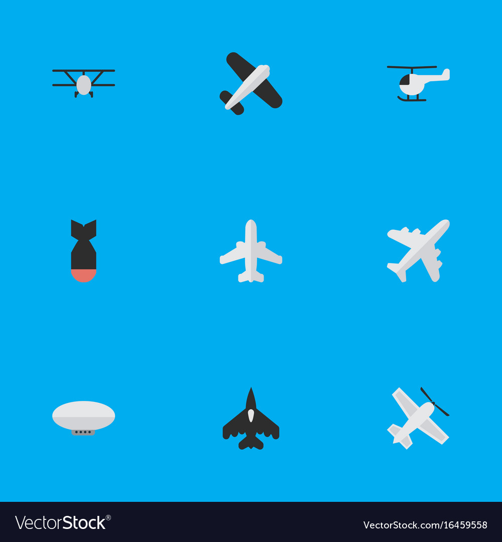 Set of simple plane icons