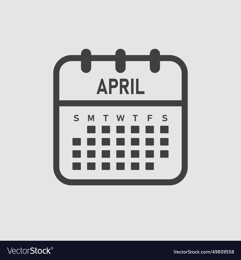 Template icon page calendar month april