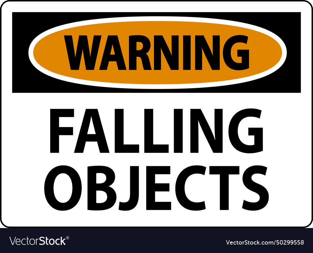 Warning sign falling objects