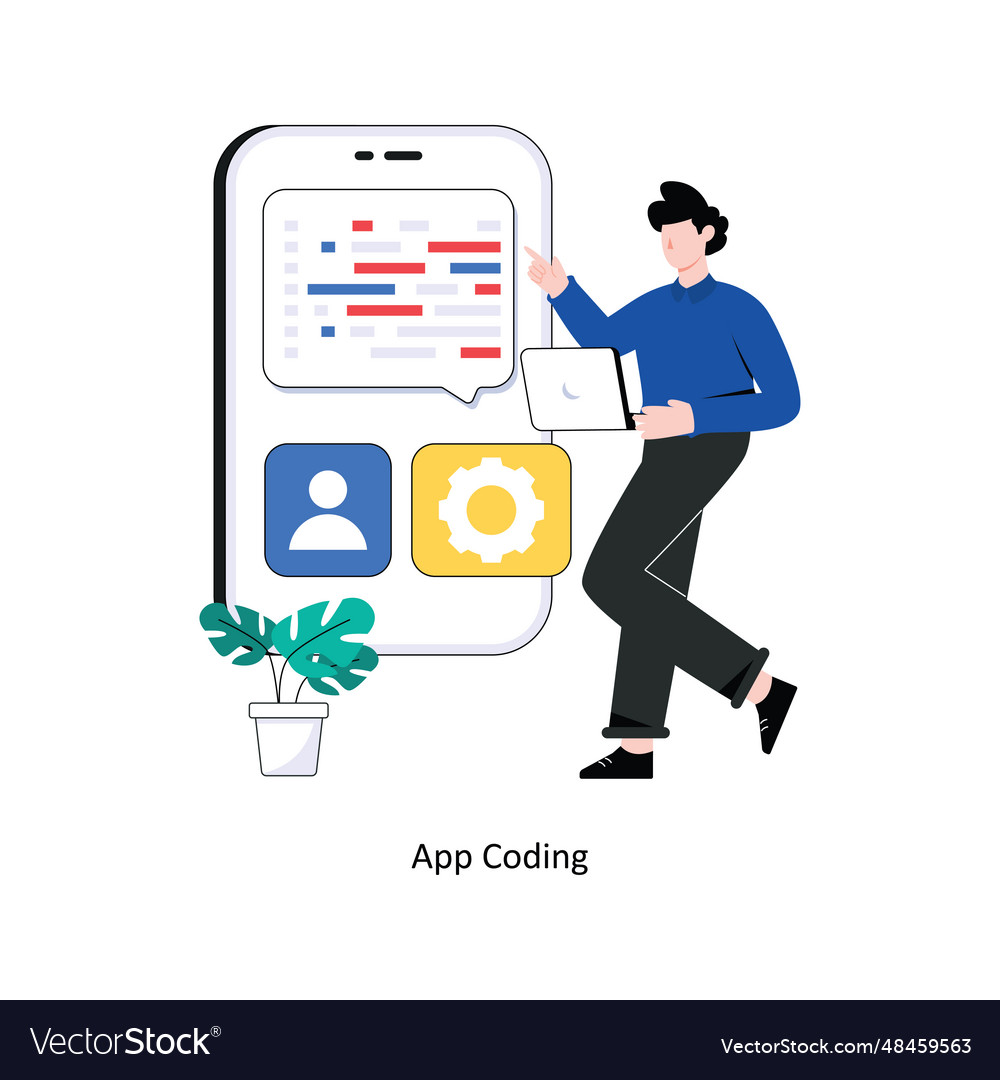 App coding flat style design