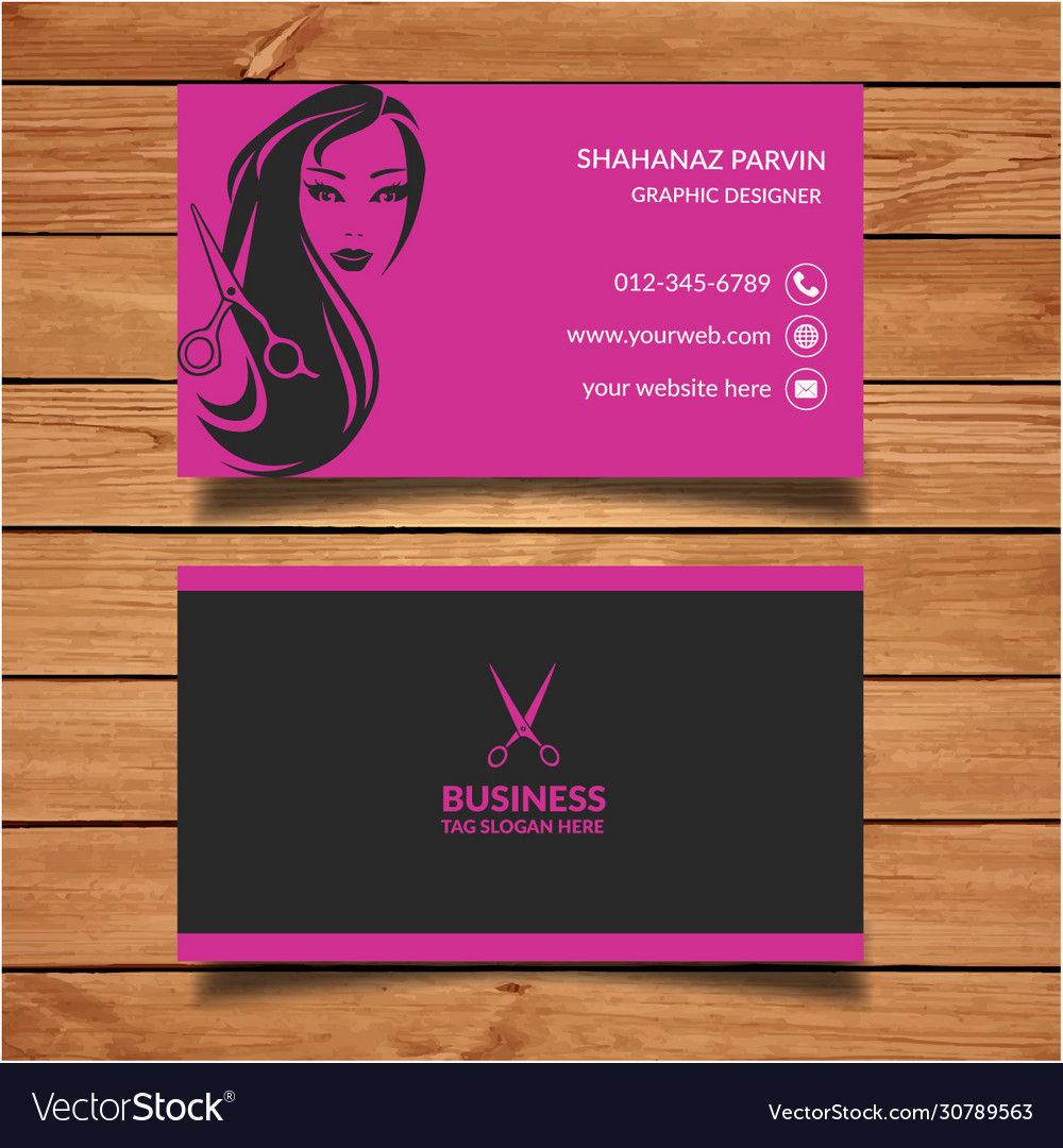 Editable Business Card Template Hair Makeup Business Card 