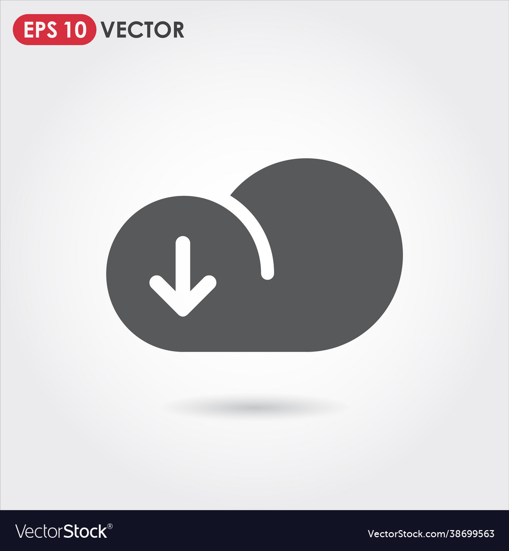 Cloud download ui web button vector image Cloud download ui web button