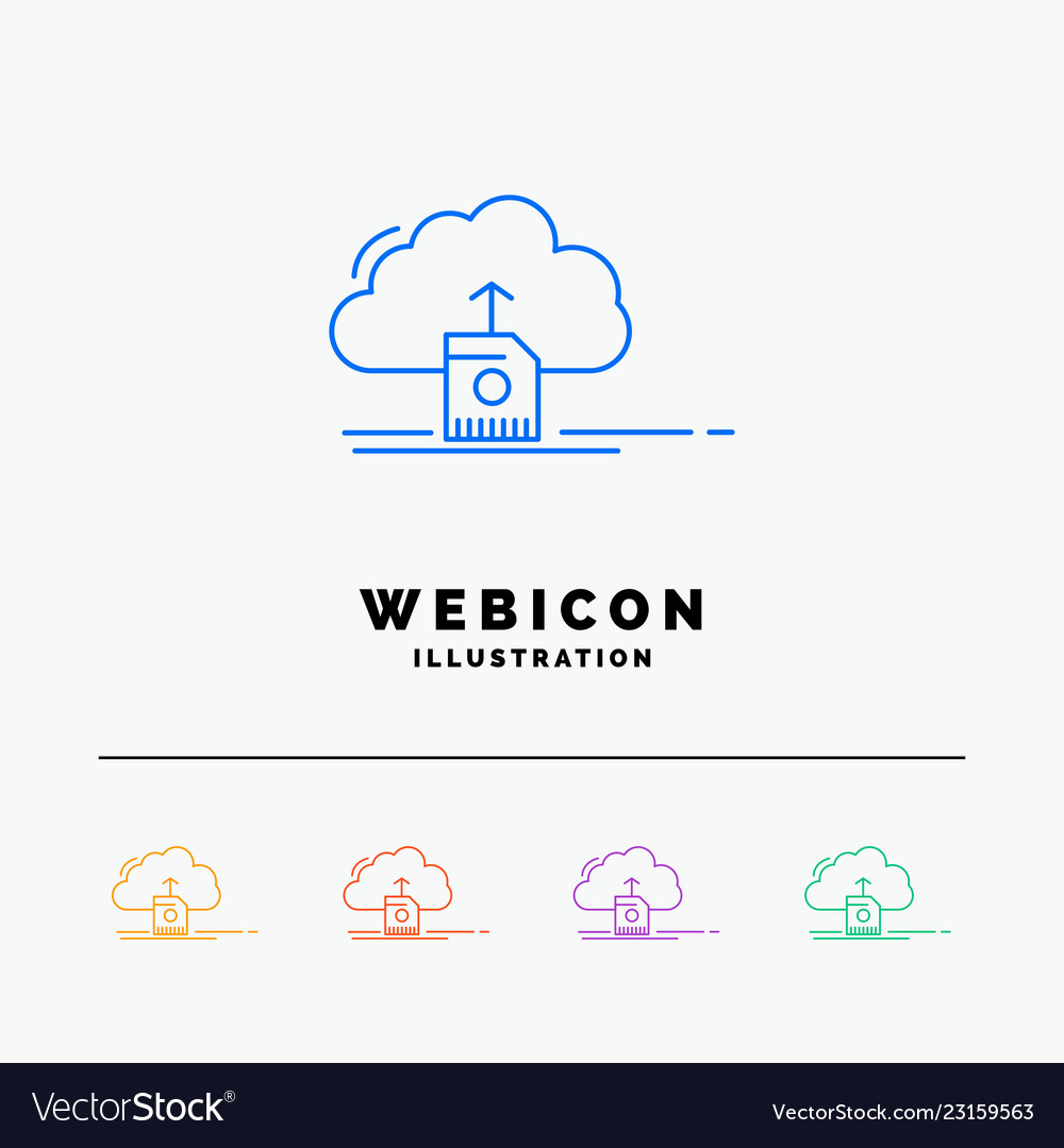 Cloud Upload speichern Daten Computing 5 Farbzeilen Web