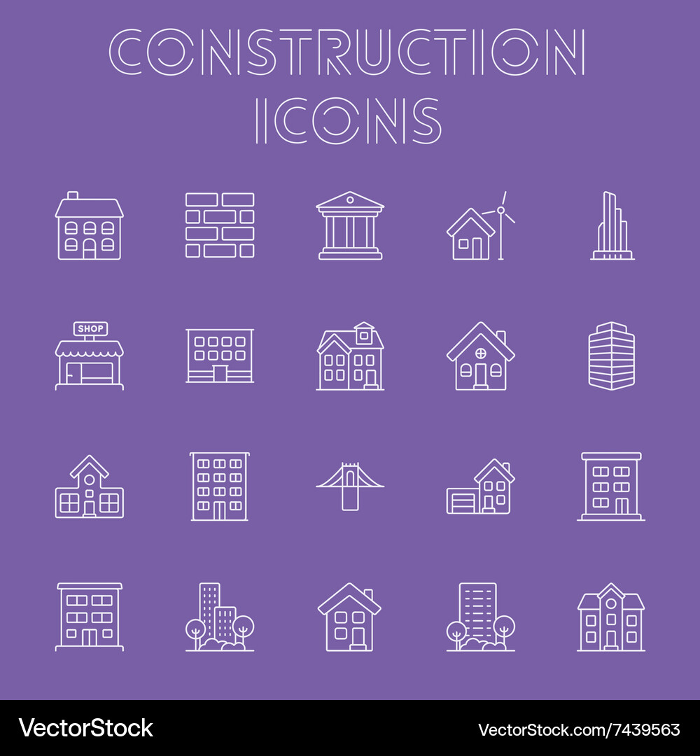 Construction icon set Royalty Free Vector Image