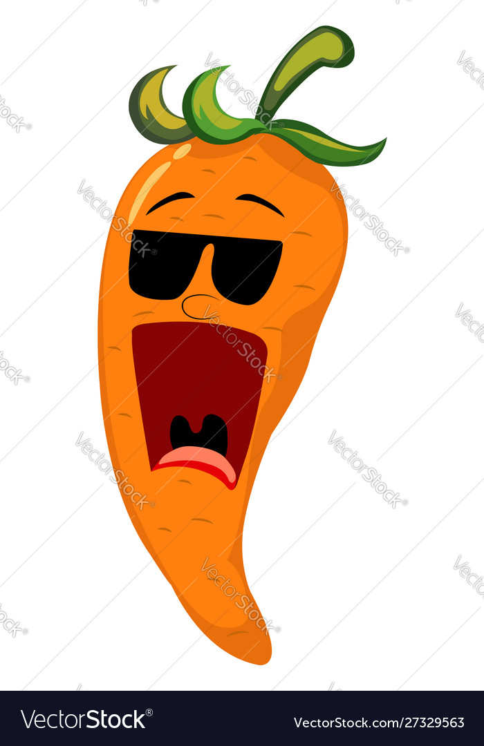 Cool carrot on white background Royalty Free Vector Image