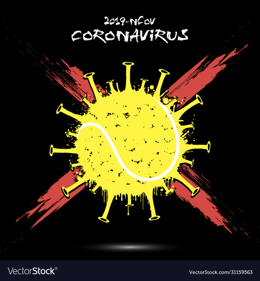 Coronavirus sign with tennis ball Royalty Free Vector Image