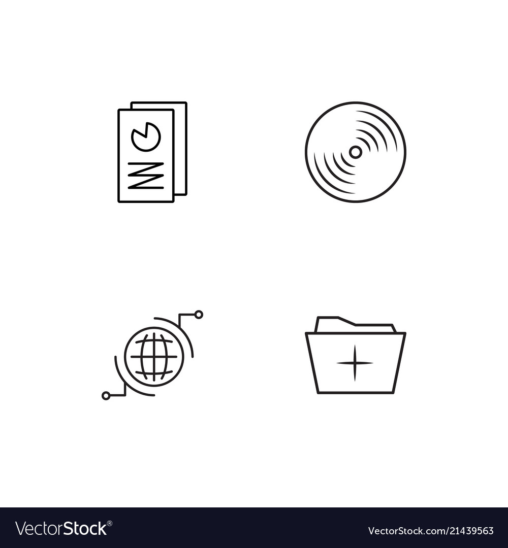 Data analytics linear icons set simple outline
