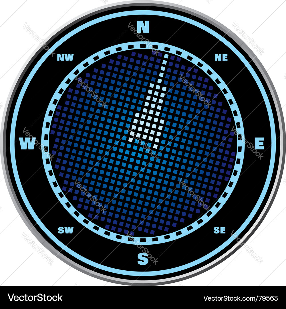 Digital Compass Display Royalty Free Vector Image
