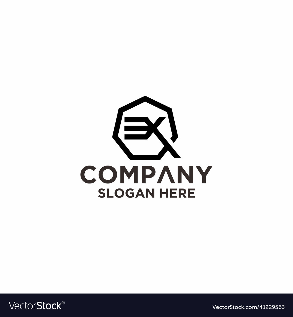 Ex initial monogram logo with shape style vector image Ex initial monogram logo with shape style
