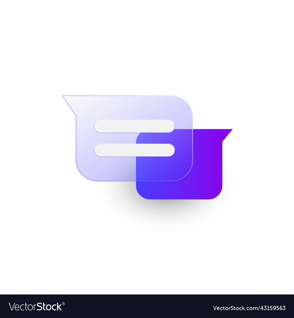 Gradient glass morphism message icon design