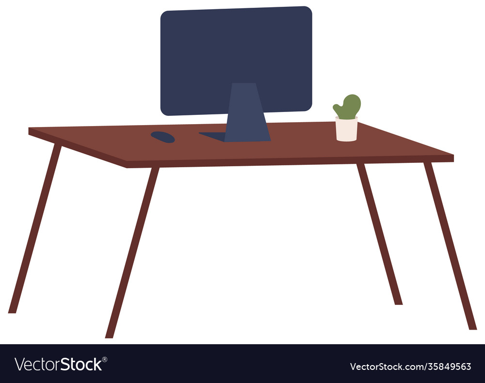 Isolated Computer Monitor on Table