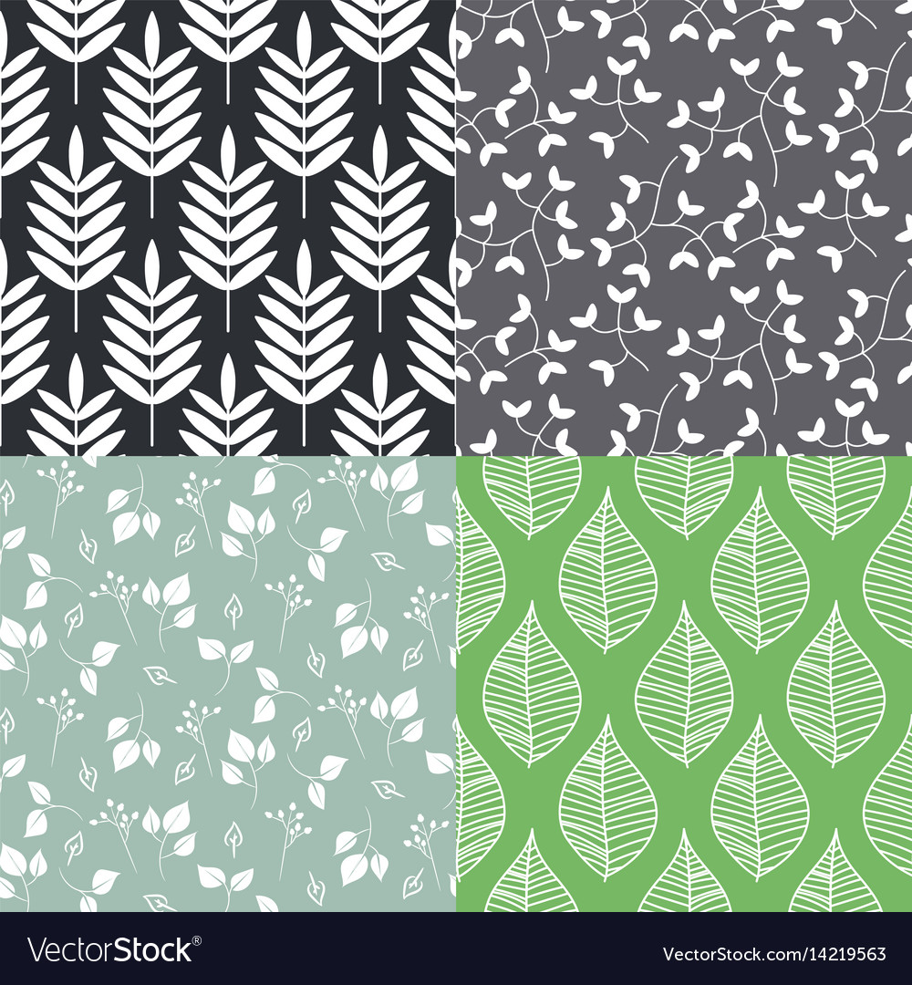 Leaves seamless pattern set