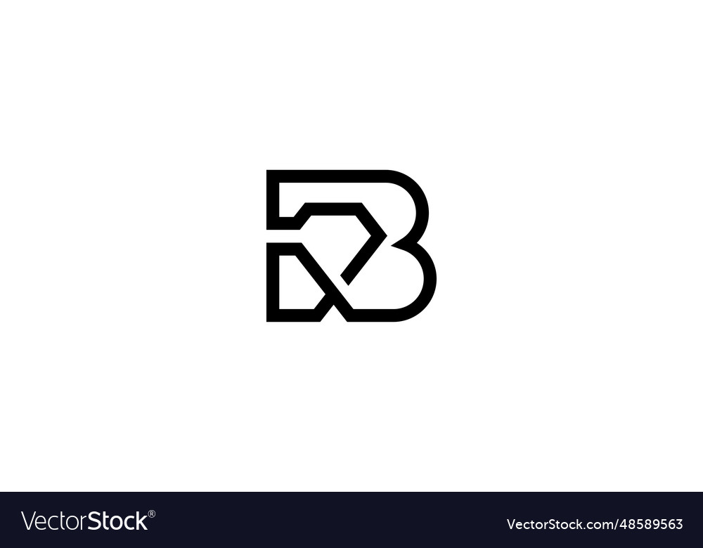 Letter B Diamond Logo Design Royalty Free Vector Image