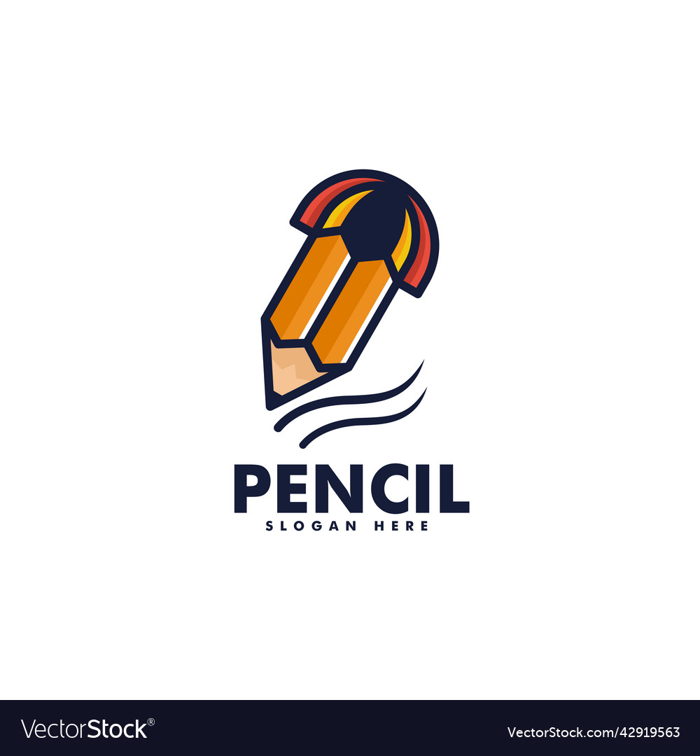 Logo pencil simple mascot style