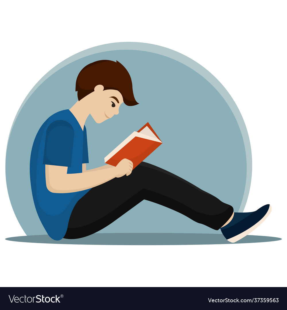 Man reading a book Royalty Free Vector Image - VectorStock