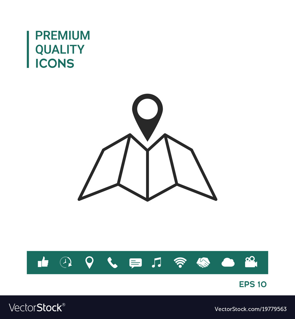 Map icon with pin pointer