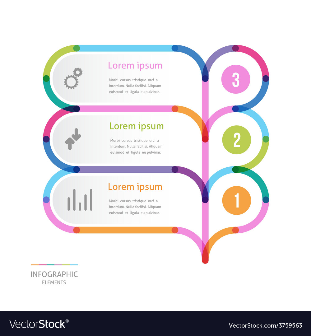 Modern color design of a template with three