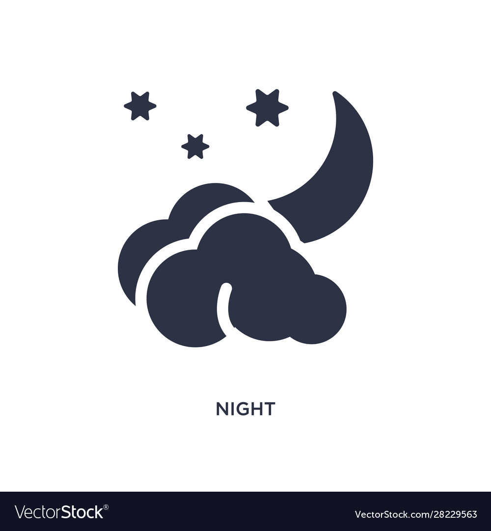 Night icon on white background simple element