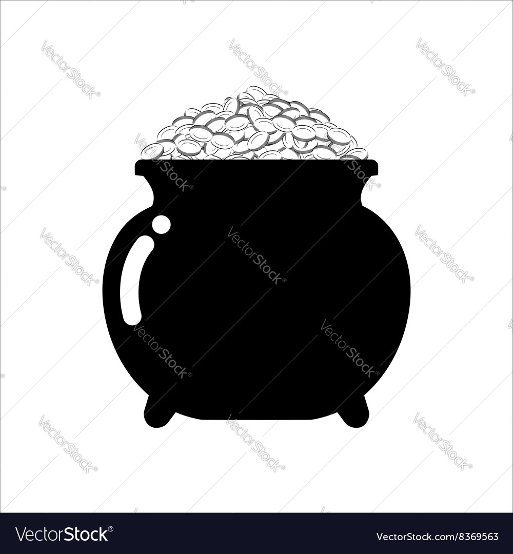 Pot of gold icon on white background isolated