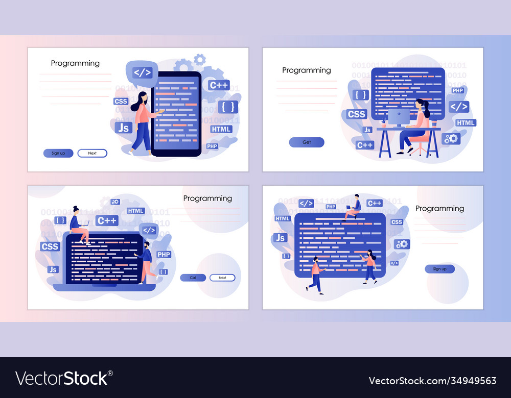 Programming and engineering development developer vector image Programming and engineering development developer