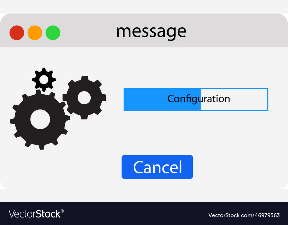 Progress bar system configuration settings icon vector image Progress bar system configuration settings icon