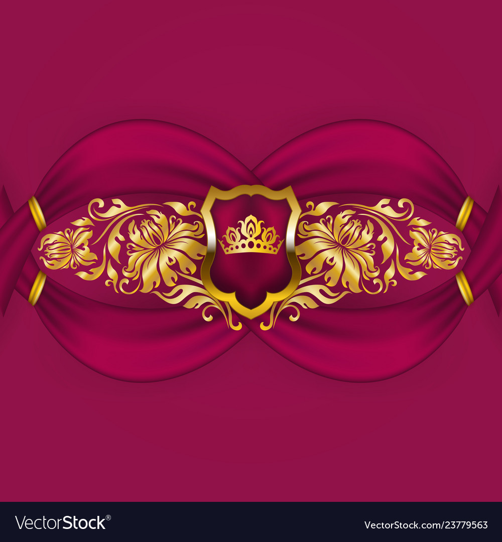 Royal background with ornament shield gold crown