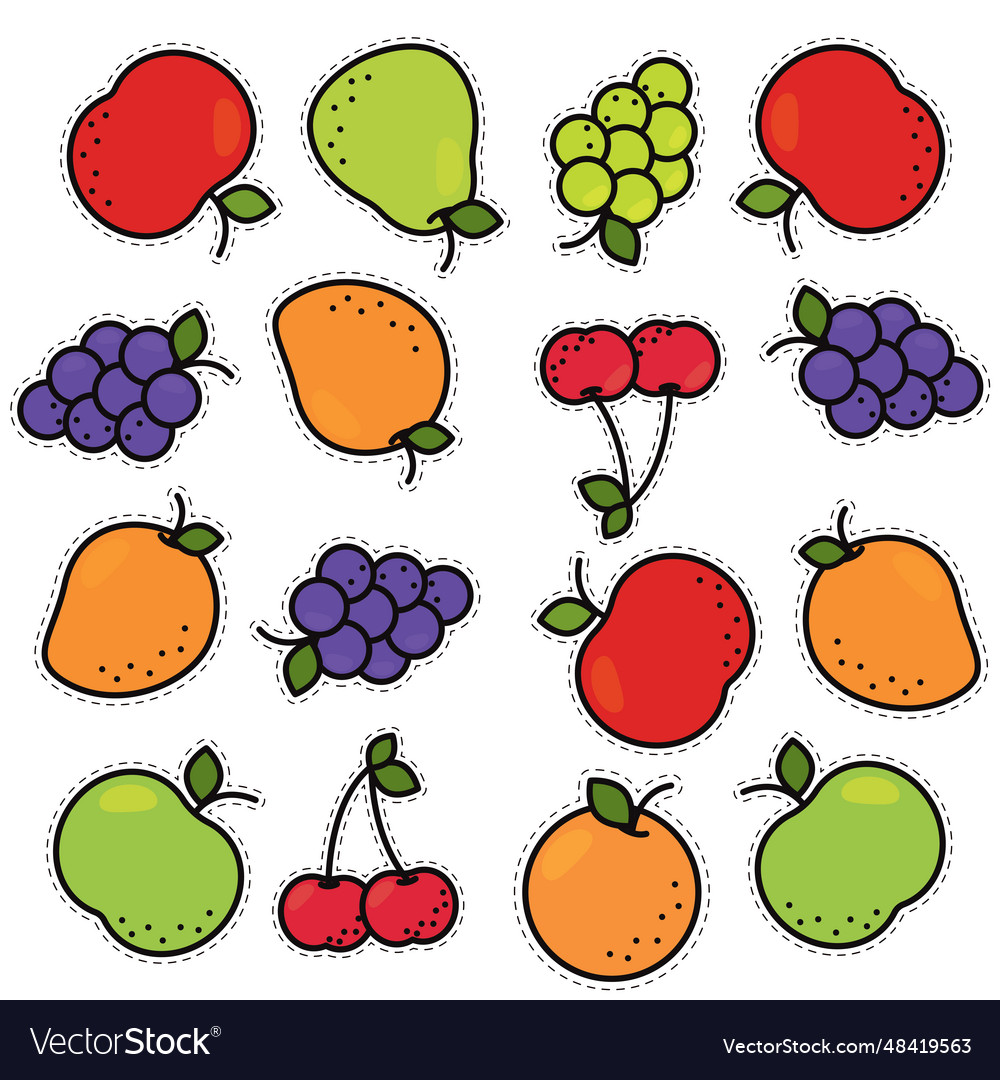 Seamless pattern background with set of fruit
