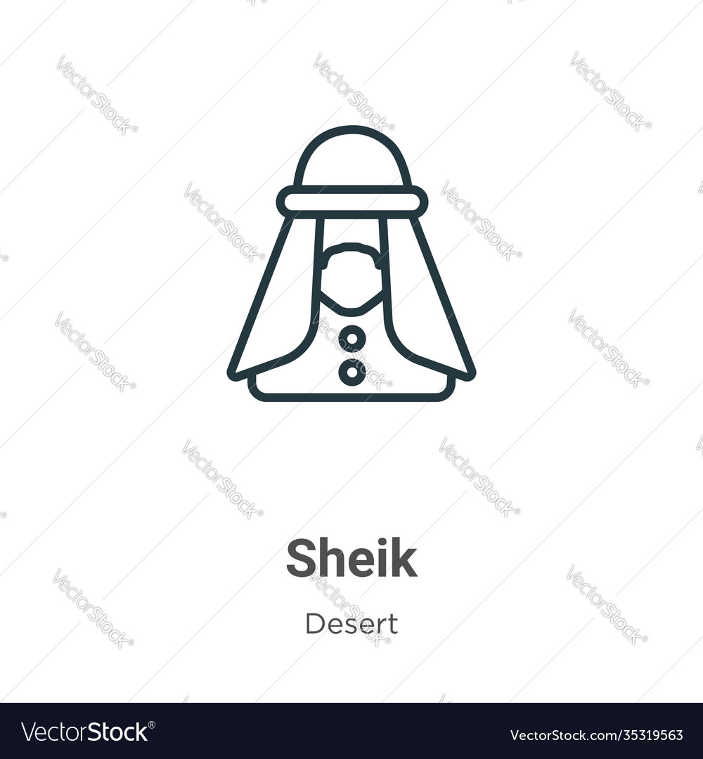 Sheik outline icon thin line black