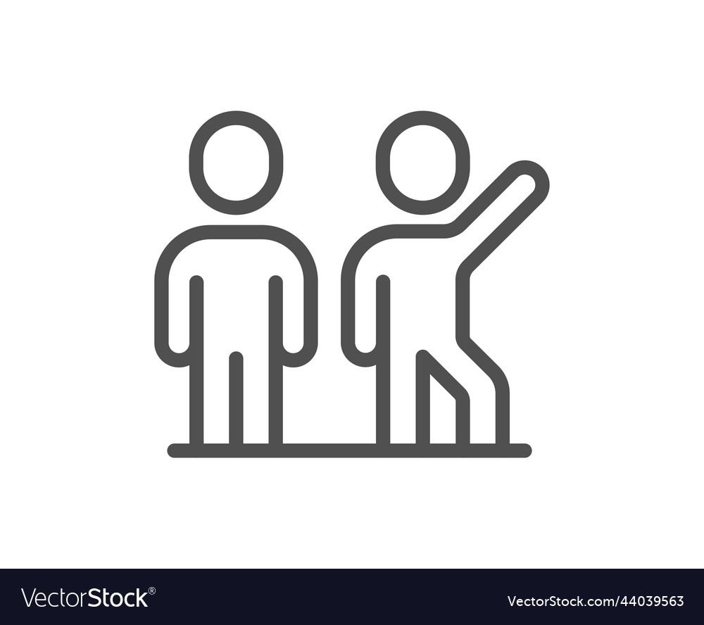 Teamwork line icon team work together sign